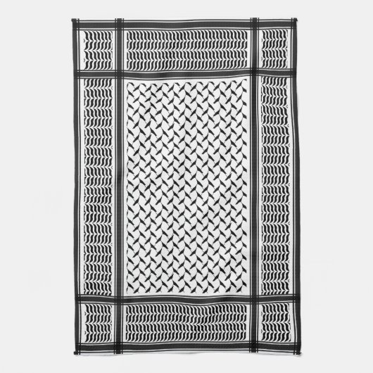 Palestijnse jorraanse kuffiya zwarte en witte shem theedoek (Verticaal)