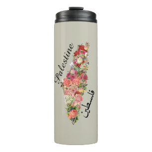 Palestijnse kaart ف س ط ي ن   Floral  Thermische t Thermosbeker