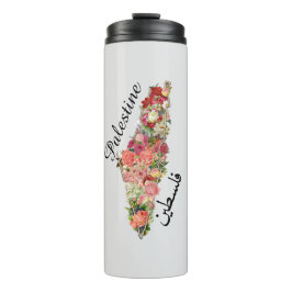 Palestijnse kaart ف س ط ي ن | Floral |Thermische t Thermosbeker