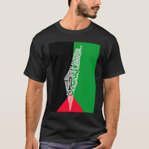 palestijnse kaart en vlag t-shirt