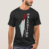 Palestijnse kaart Keffiyeh Thobe patronen Palestin T-shirt (Voorkant)