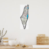 Palestijnse kaart met Arabische letters Poster (Keuken)