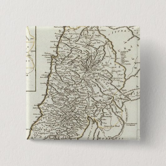 Palestijnse kaart vierkante button 5,1 cm (Voorkant)