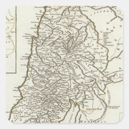 Palestijnse kaart vierkante sticker (Voorkant)