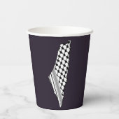 Palestijnse keffiyeh, gratis kaart van Palestina K Papieren Bekers (Achterkant)