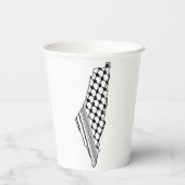 Palestijnse keffiyeh, gratis kaart van Palestina K Papieren Bekers (Achterkant)