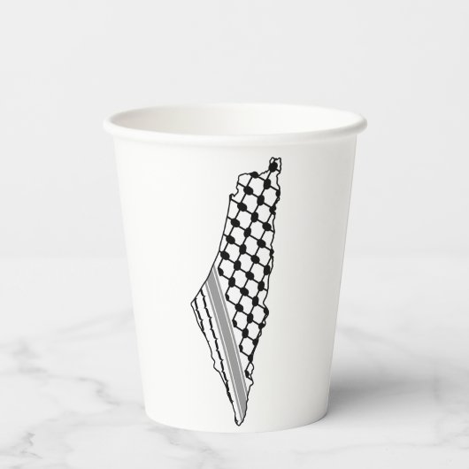 Palestijnse keffiyeh, gratis kaart van Palestina K Papieren Bekers (Achterkant)