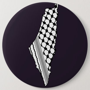 Palestijnse keffiyeh, gratis kaart van Palestina K Ronde Button 6,0 Cm