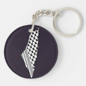 Palestijnse keffiyeh, gratis kaart van Palestina K Sleutelhanger (Achterkant)