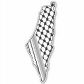 Palestijnse keffiyeh, gratis kaart van Palestina K Sticker (Voorkant)