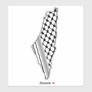 Palestijnse keffiyeh, gratis kaart van Palestina K Sticker