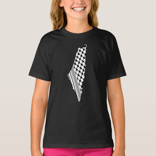 Palestijnse keffiyeh, gratis kaart van Palestina K T-shirt (Voorkant)
