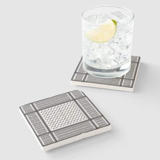 Palestijnse keffiyeh stenen onderzetter (Zijkant)