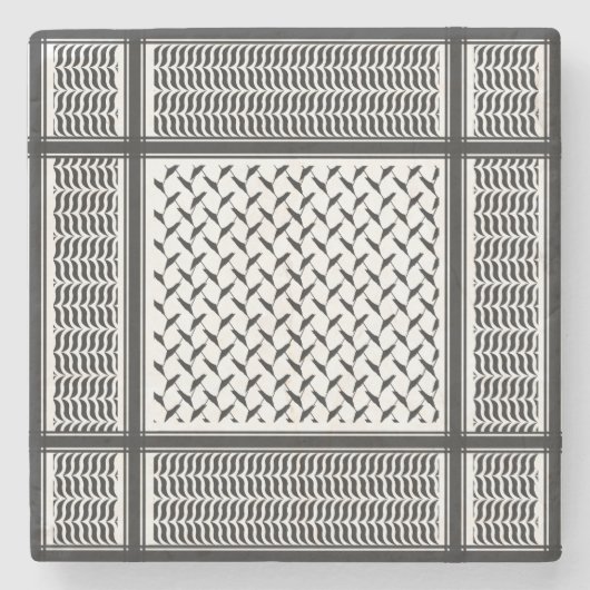 Palestijnse keffiyeh stenen onderzetter (Voorkant)