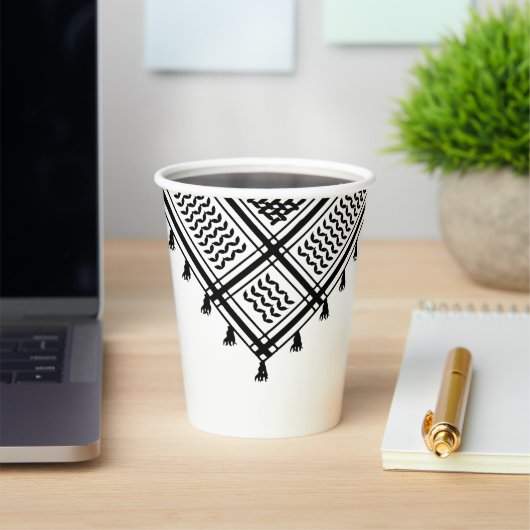 Palestijnse Kufeyyeh in het zwart Papieren Bekers (Insitu)