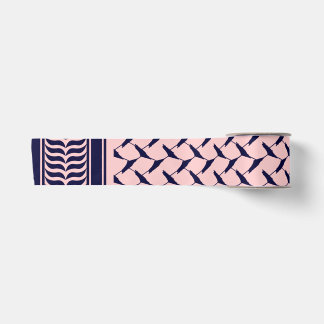 Palestijnse kuffiya ROZE en donkerblauw Satijnen Lint