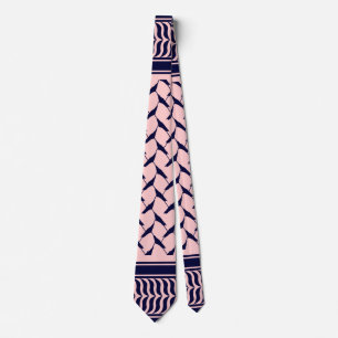 Palestijnse kuffiya ROZE en donkerblauw Stropdas