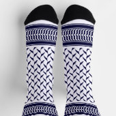 Palestijnse kuffiya wit en donkerblauw sokken (Top)