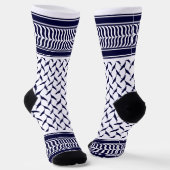 Palestijnse kuffiya wit en donkerblauw sokken (Gebogen)