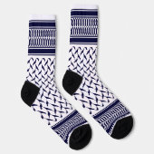 Palestijnse kuffiya wit en donkerblauw sokken (Rechts)
