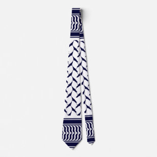 Palestijnse kuffiya wit en donkerblauw stropdas