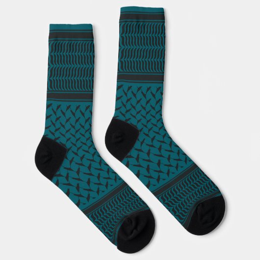Palestijnse kuffiya zwart en blauw sokken (Rechts)