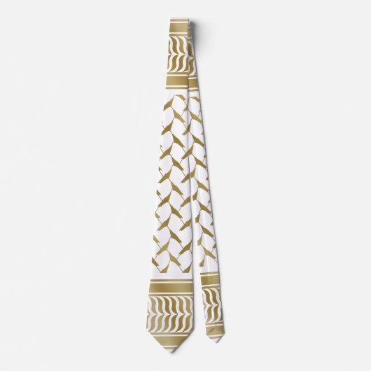 Palestijnse Kuffiyeh Goud en wit Stropdas (Voorkant)
