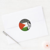Palestijnse Kufiya met kat Palestijnse vlag Ronde Sticker (Envelop)