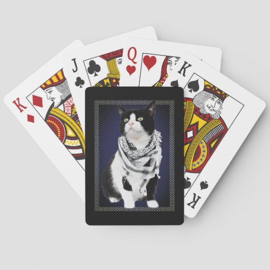 Palestijnse Kufiya met Kat Speelkaarten (Achterkant)