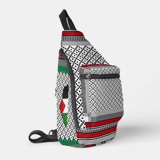 Palestijnse Kufiyah-patronen Sling Bag (Linkerhoek)