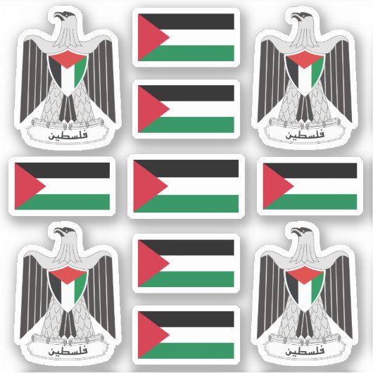 Palestijnse nationale symbolen/embleem en vlag sticker (Voorkant)