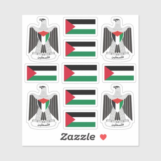 Palestijnse nationale symbolen/embleem en vlag sticker (Vel)