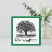 Palestijnse olijfboom trots, bezoek Palestina Save The Date (Staand voorkant)