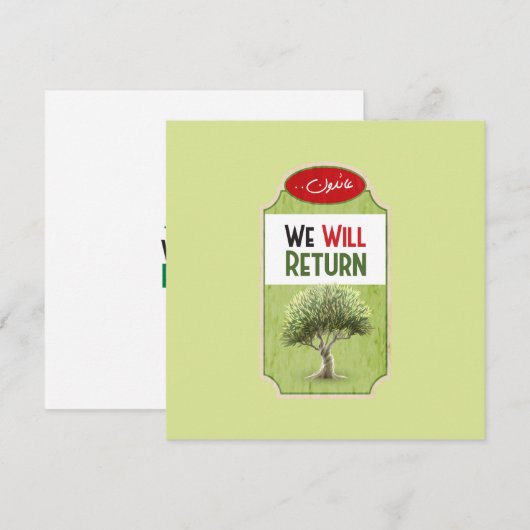 Palestijnse olijfboom: "We zullen terugkeren" Feestdagenkaart (Voorkant / Achterkant)