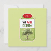Palestijnse olijfboom: "We zullen terugkeren" Feestdagenkaart (Voorkant)
