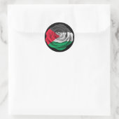 Palestijnse Roos Vlag op zwart Ronde Sticker (Tas)