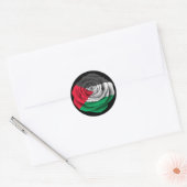 Palestijnse Roos Vlag op zwart Ronde Sticker (Envelop)