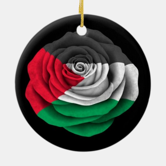 Palestijnse Roos vlag zwarte vlag Keramisch Ornament (Achterkant)