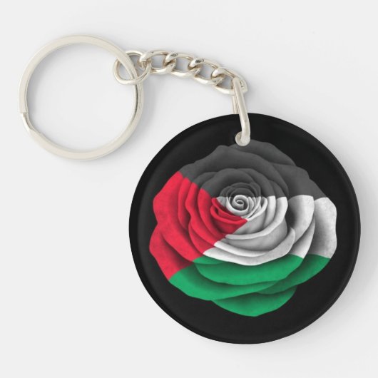 Palestijnse Roos vlag zwarte vlag Sleutelhanger (Voorkant)