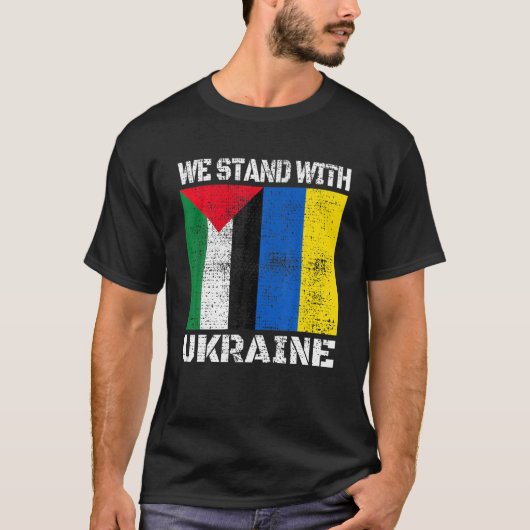 Palestijnse steun Oekraïne Palestina We staan er k T-shirt (Voorkant)