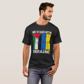 Palestijnse steun Oekraïne Palestina We staan er k T-shirt (Voorkant volledig)