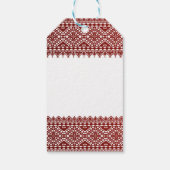 Palestijnse Tatreez-afdruk in rood Cadeaulabel (Achterkant)