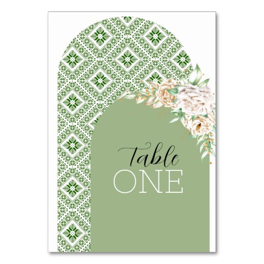 Palestijnse Tatreez-bogen in groen Kaart (Voorkant)