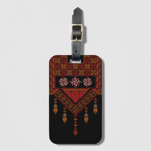Palestijnse Tatreez borduurwerk | Palestijnse kuns Bagagelabel (Voorkant (verticaal))
