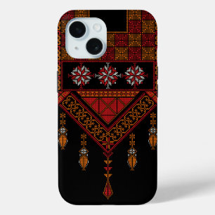 Palestijnse Tatreez borduurwerk Palestijnse kuns iPhone 15 Case