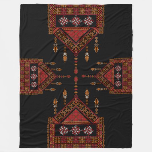 Palestijnse Tatreez borduurwerk | Palestijnse kuns Fleece Deken (Voorkant)
