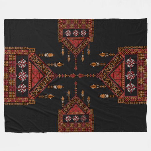 Palestijnse Tatreez borduurwerk | Palestijnse kuns Fleece Deken (Voorkant (Horizontaal))