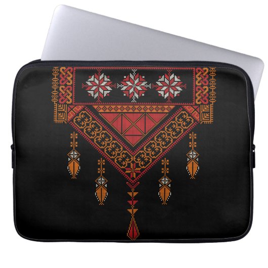 Palestijnse Tatreez borduurwerk | Palestijnse kuns Laptop Sleeve (Voorkant)