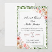 Palestijnse Tatreez bruiloft uitnodiging (Voorkant / Achterkant)