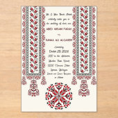 Palestijnse Tatreez Motif1 Acryl Wed. Uitnodiging (Voorkant)